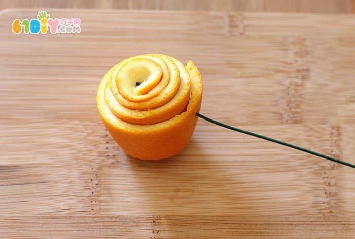 橙子皮手工制作玫瑰花