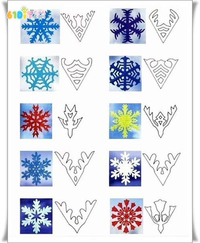 30款漂亮的六角折剪雪花图样