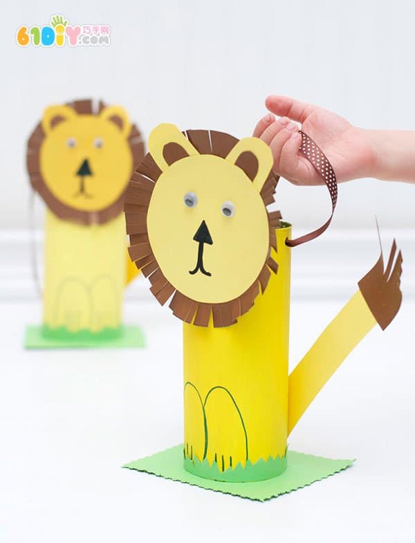 儿童手工教程——可爱的纸筒狮子