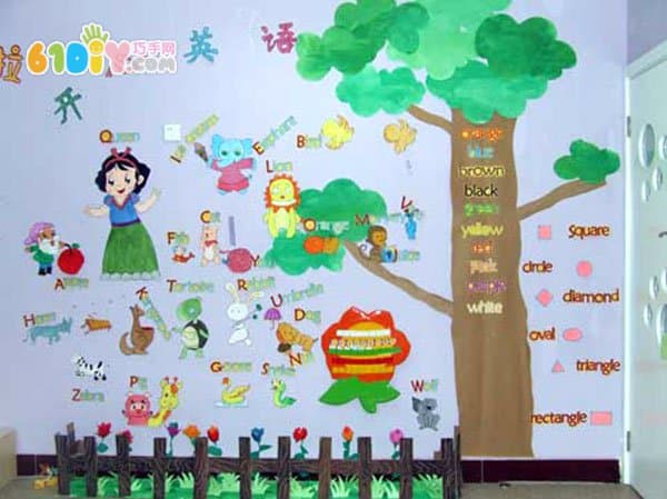 精美的幼儿园英语角墙面布置