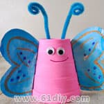 儿童春天创意手工 纸杯蝴蝶