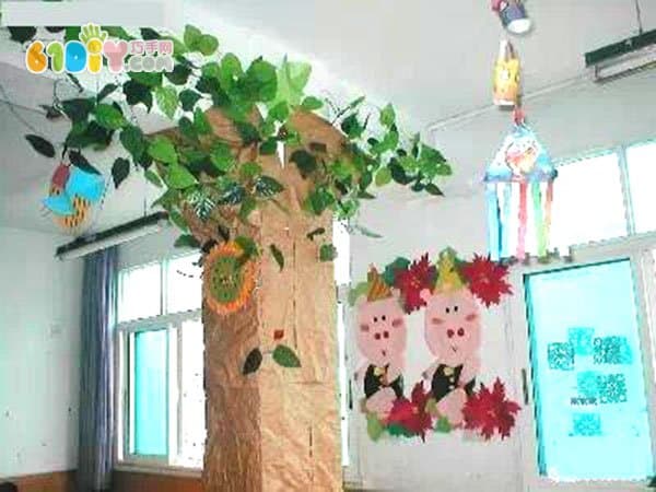幼儿园春天教室布置 大树