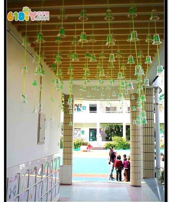 幼儿园吊饰 一次性杯子制作枝条
