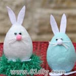 复活节儿童手工制作蛋壳小兔子