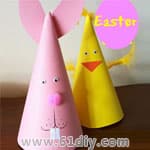 复活节儿童手工 兔子和小鸡帽子