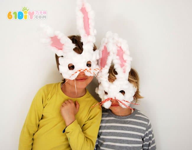 复活节兔子面具手工