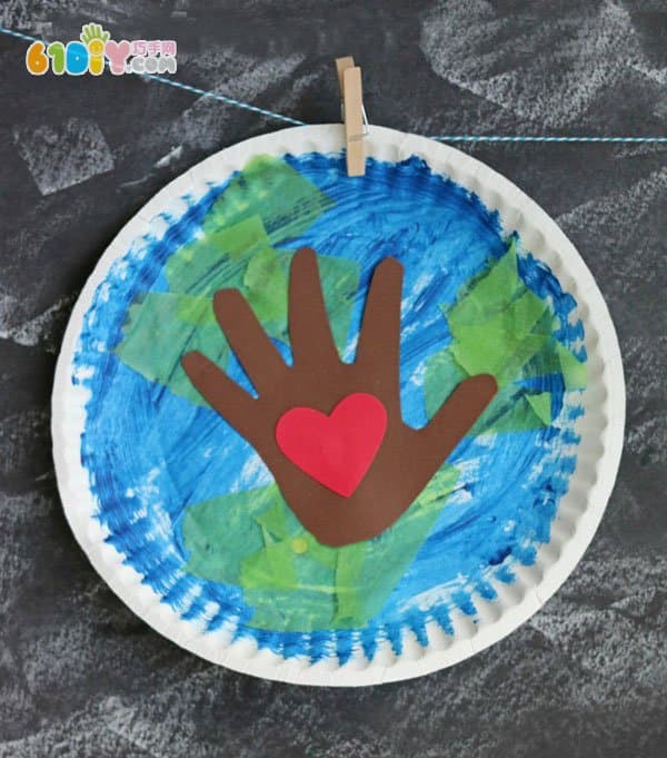 儿童纸盘手工 爱护地球