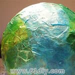 地球日手工 利用气球报纸制作地球