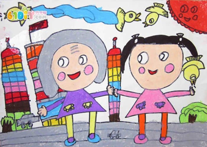 重阳节儿童画作品