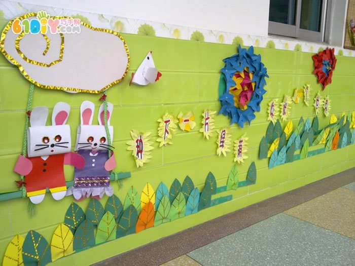 幼儿园春天主题墙 种下一片绿荫