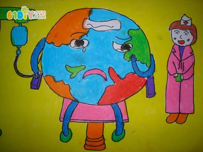世界地球日儿童画作品图片