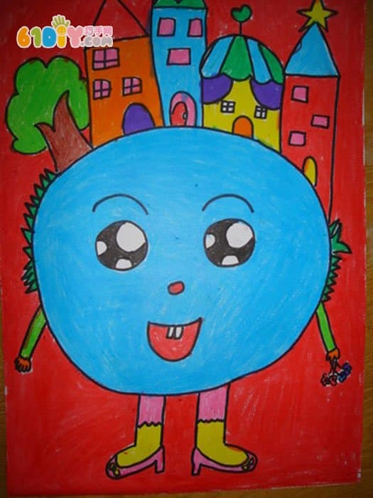 保护地球节约资源儿童画