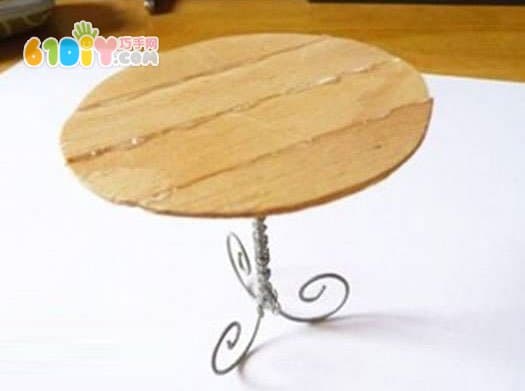 雪糕棒细铁丝手工制作桌椅