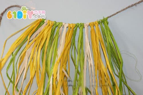 幼儿园演出服：纸绳手工制作夏威夷裙