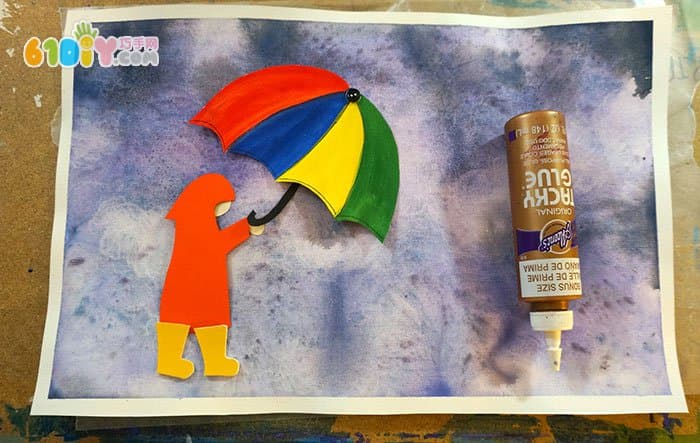 儿童贴画制作 夏日雷雨天