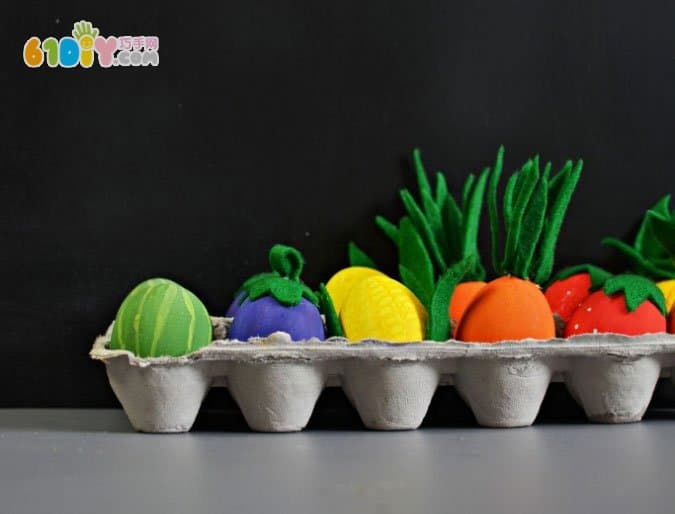 儿童小创意 蛋壳手工制作水果蔬菜