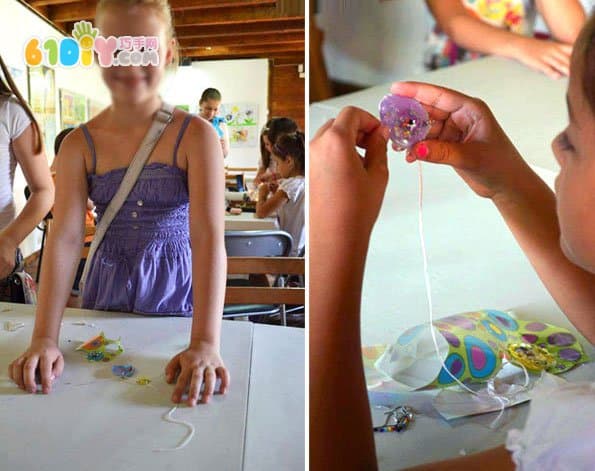 儿童手工制作胶棒珠宝