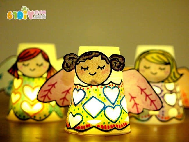 纸杯制作可爱的天使小女孩