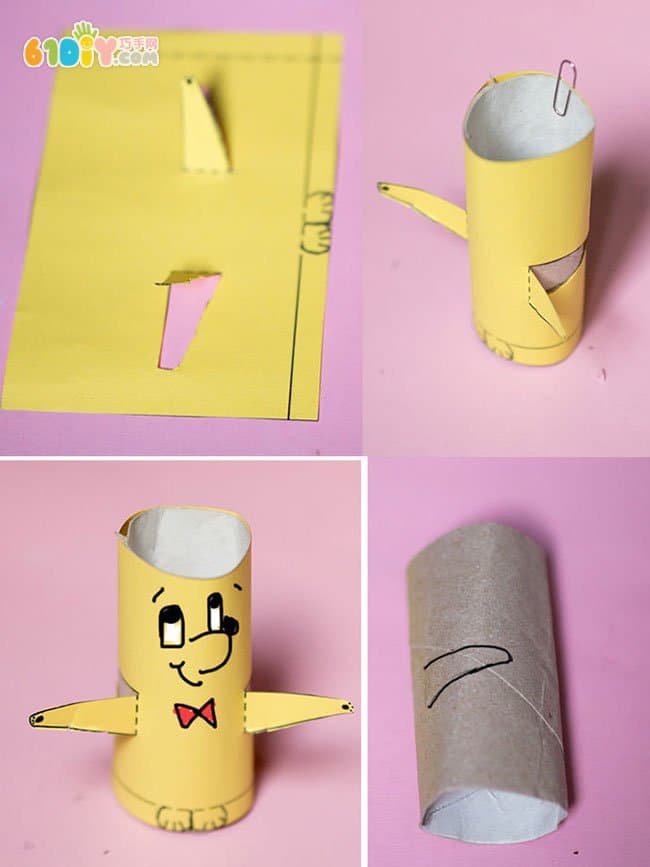 儿童手工制作纸筒小人和小动物