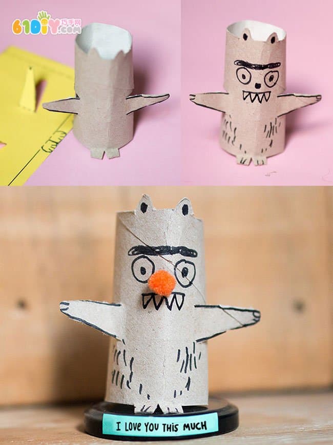儿童手工制作纸筒小人和小动物