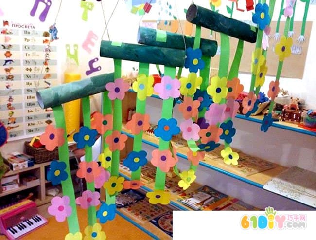 儿童手工制作装饰花朵挂饰