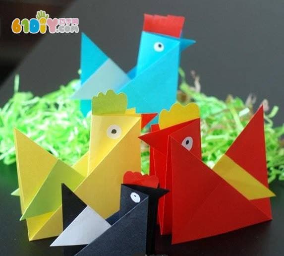 儿童动物折纸教程 大母鸡