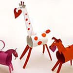 纸筒手工制作长颈鹿和小狗