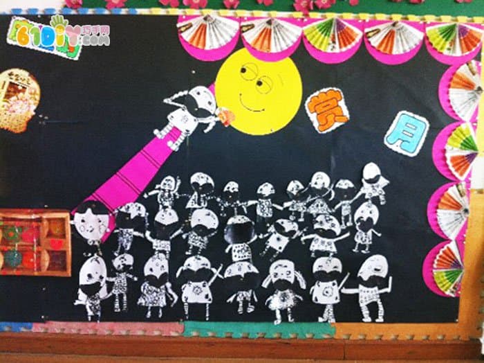 幼儿园中秋节主题墙 赏月