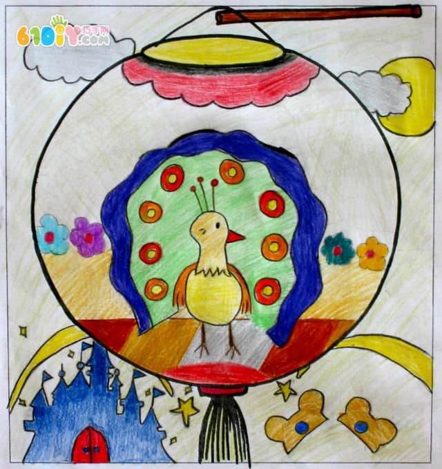 中秋节创意灯笼绘画设计