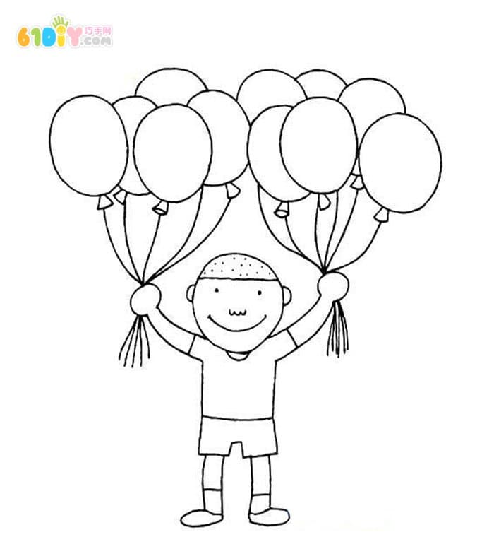 庆祝国庆节的简笔画填色图_巧巧手幼儿手工网