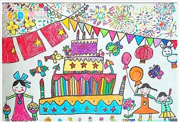 关于庆祝国庆节的儿童画