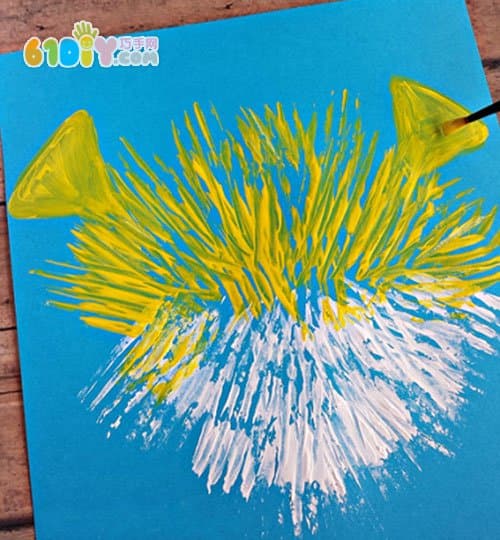 儿童创意叉子画画 可爱河豚鱼