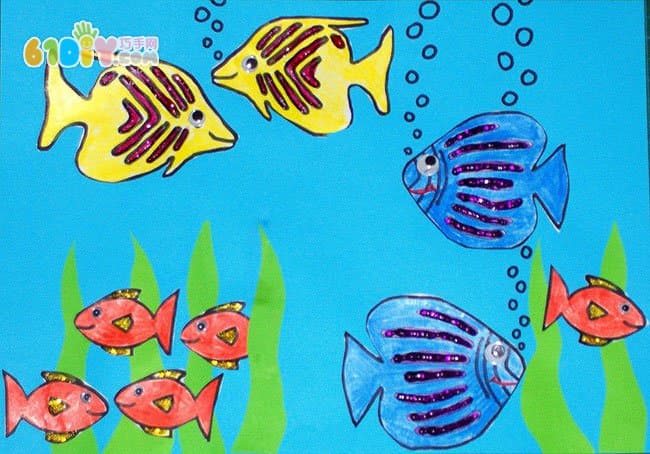 儿童手工制作海底世界贴画