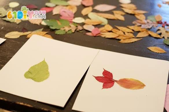 儿童秋天DIY制作树叶字母卡