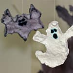 利用纸巾制作万圣节幽灵和蝙蝠