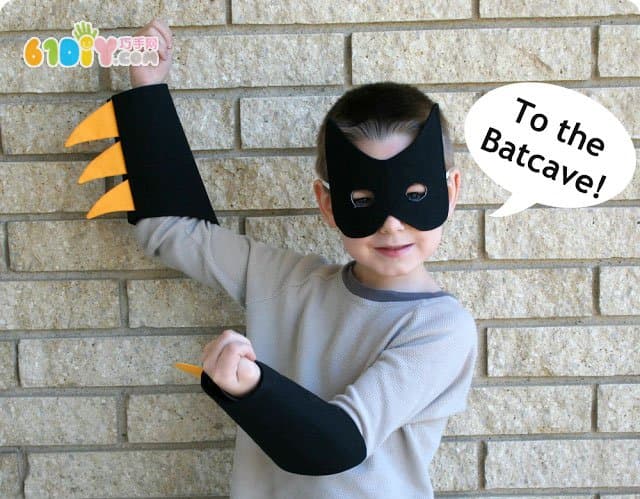 手工制作万圣节小男孩蝙蝠侠装扮服饰