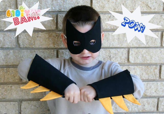 不织布手工制作万圣节小男孩蝙蝠侠装扮服饰