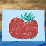 儿童制作万圣节手印布贴画南瓜