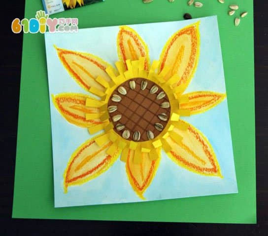 儿童手工制作美丽的向日葵立体贴画