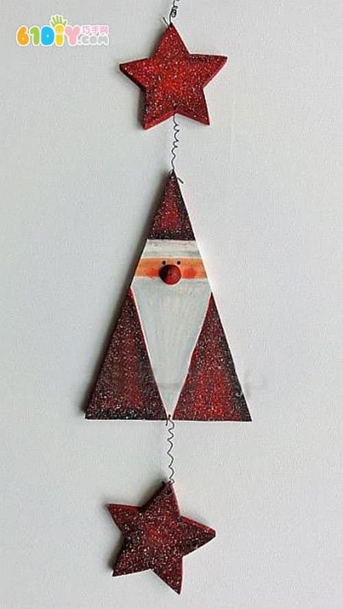 三角形手工制作可爱的圣诞老人挂饰
