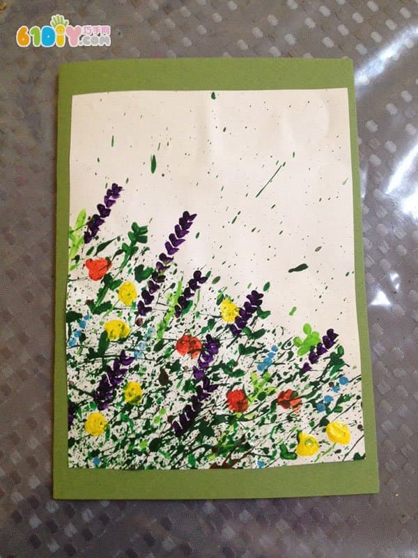 儿童创意绘画 美丽的花丛