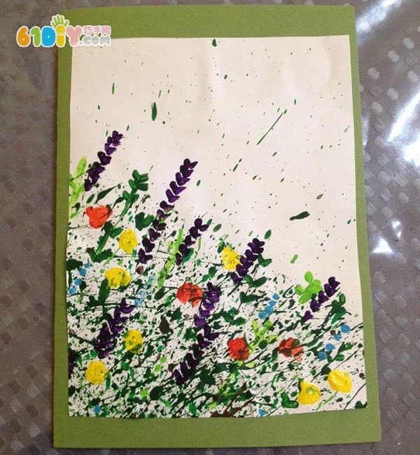 儿童创意绘画 美丽的花丛