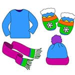 幼儿园素材：冬天的衣服和配饰