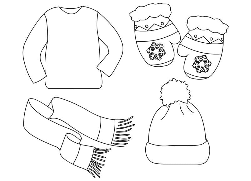 幼儿园素材：冬天的衣服和配饰