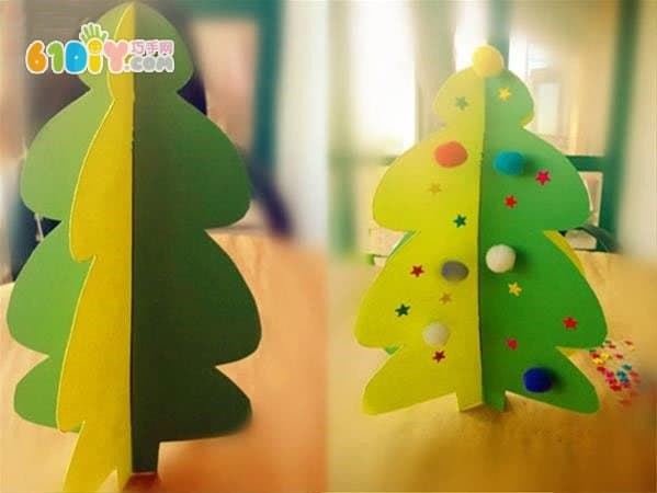 幼儿手工制作立体卡纸圣诞树