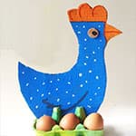 废纸板创意手工制作孵蛋的母鸡