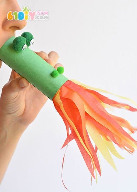创意卷纸筒DIY制作喷火龙