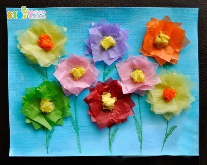 幼儿园妇女节手工制作立体花朵贴画