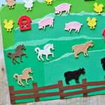 儿童撕纸制作农场贴画