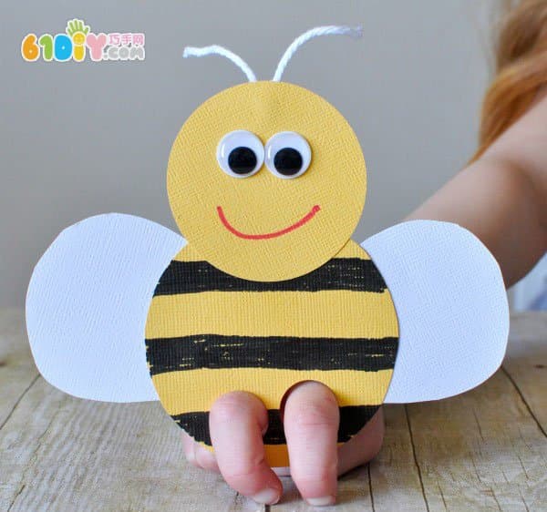 春天手工制作小蜜蜂和小瓢虫手指偶